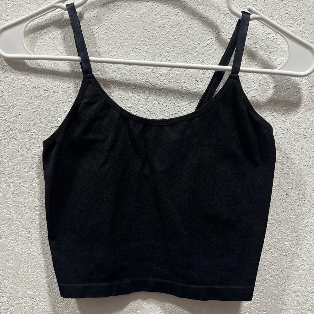 Black Cropped Tank Top